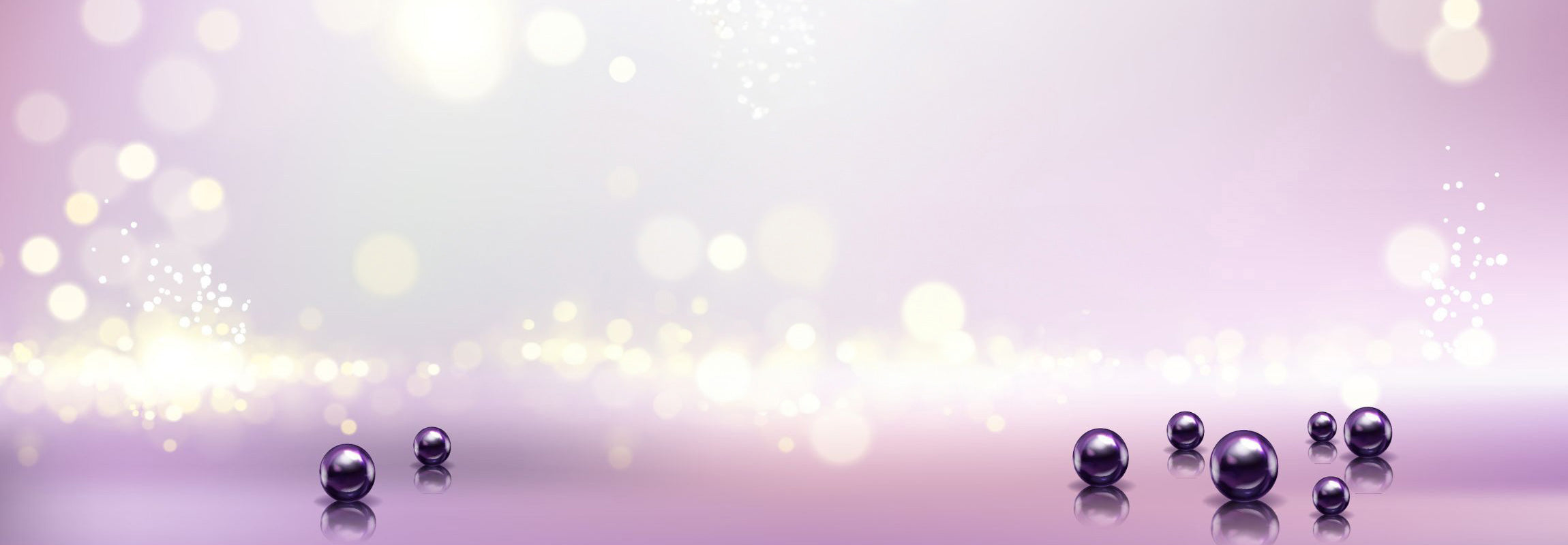 Purple gradient background with metallic spheres